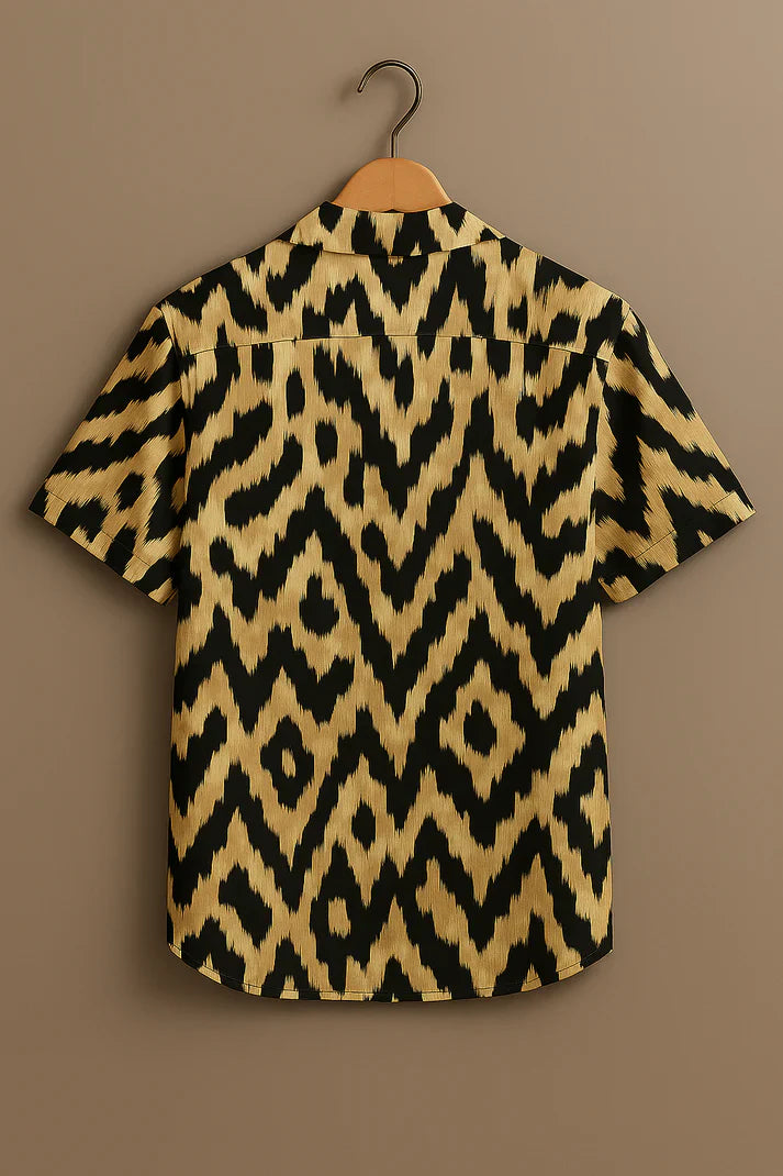 Black Printed Half Sleeve Shirt