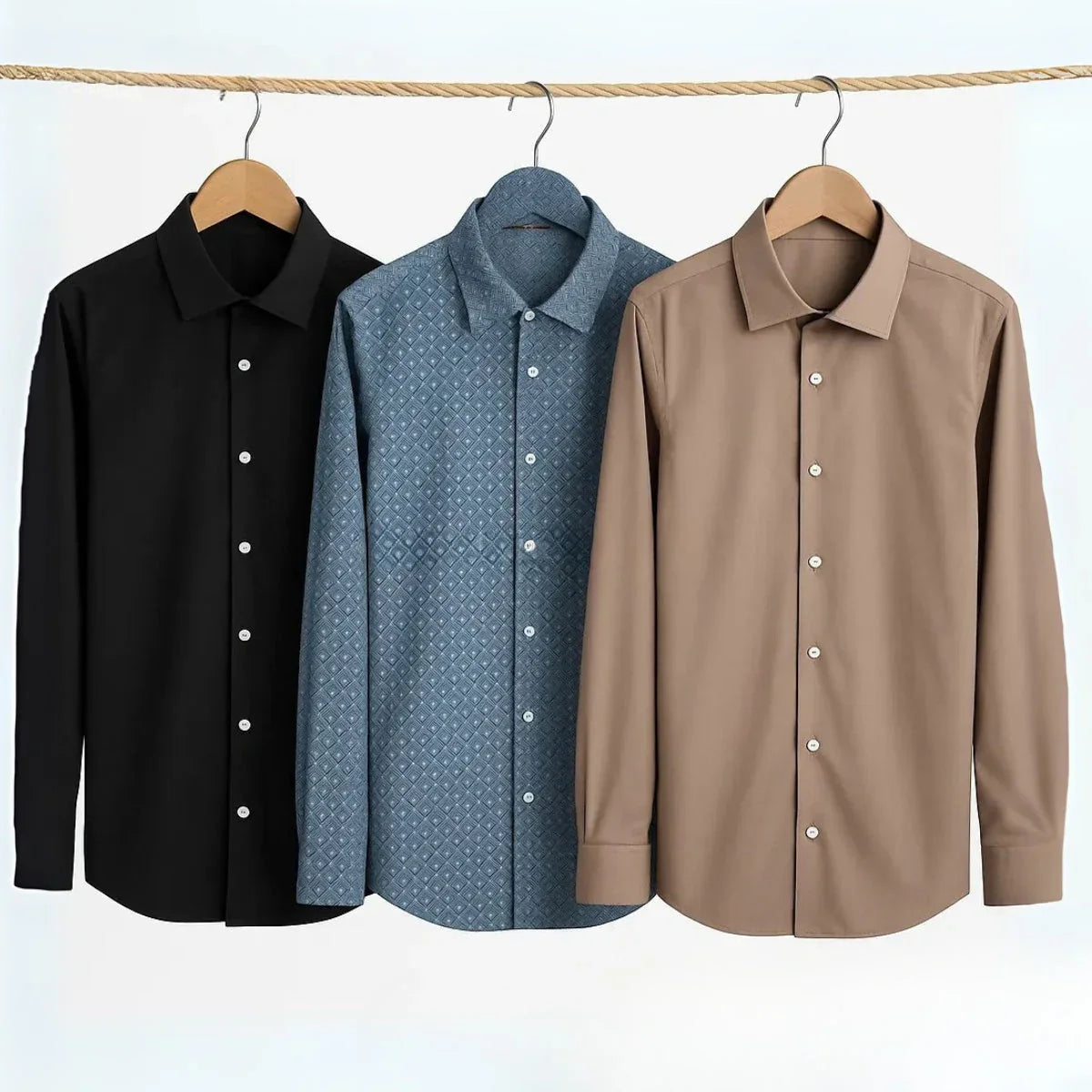 Office Essentials: 3-Pack Premium Cotton Formal Shirts – Tailored Fit, Full Sleeves & Pockets
