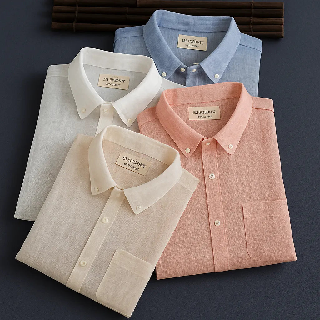 Men's Half Sleeves Cotton Linen Shirt (Pack Of 4)