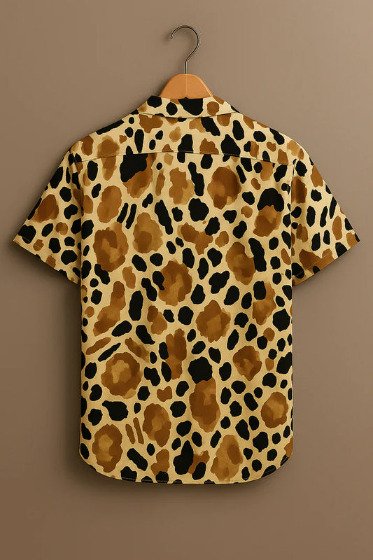 Brown Printed Half Sleeve Shirt