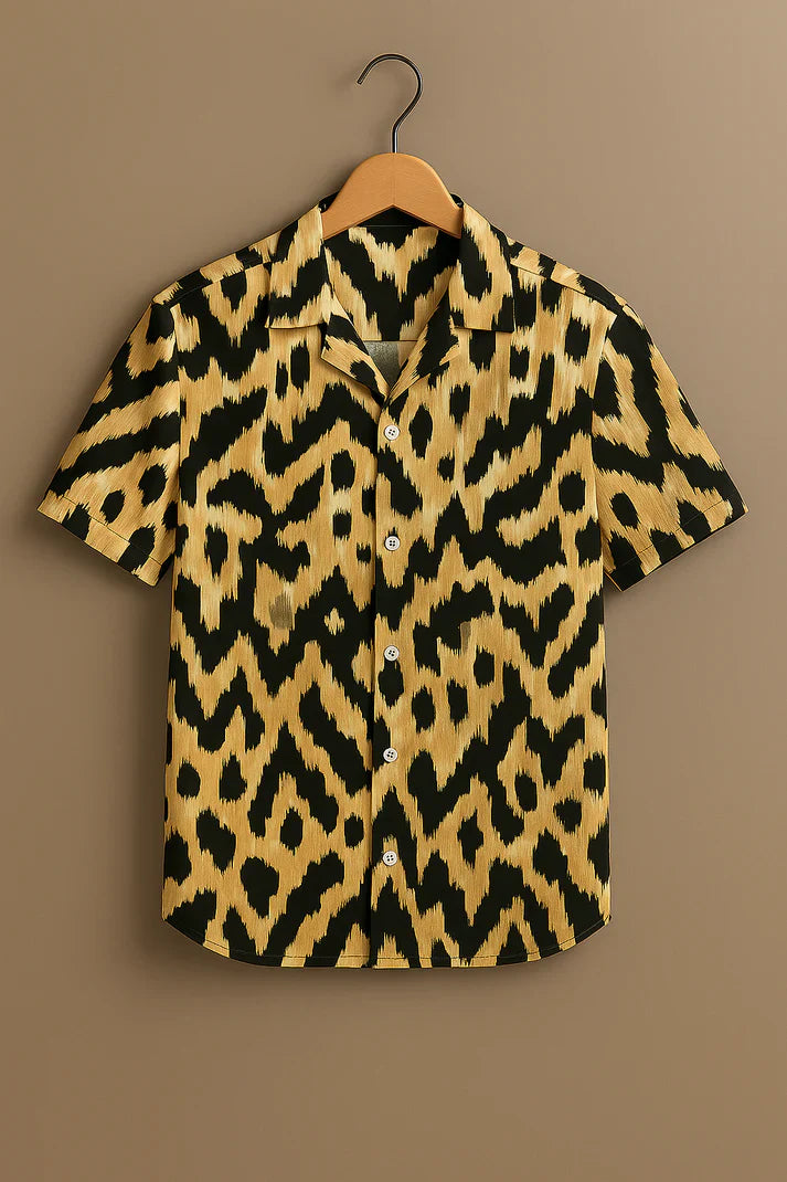 Black Printed Half Sleeve Shirt