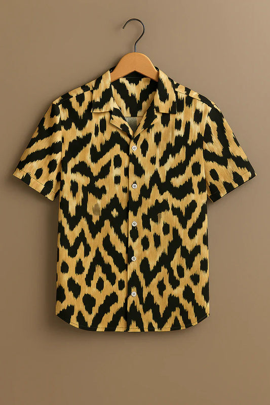 Black Printed Half Sleeve Shirt