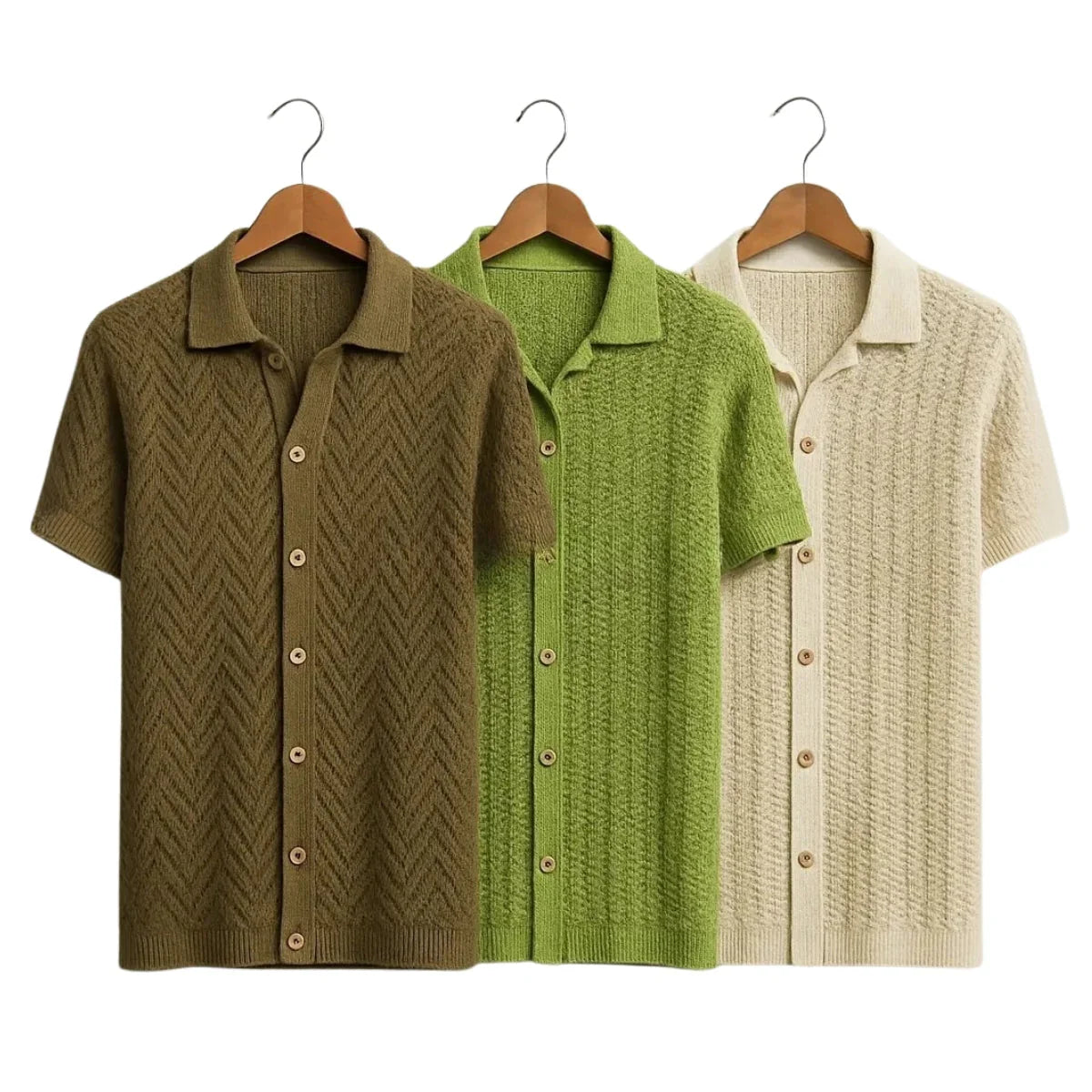 3 Pack Men's Crochet Shirts | Unique Patterns, Ultimate Comfort, Effortless Style