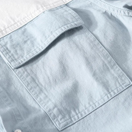 Gray patch work full sleeve shirt