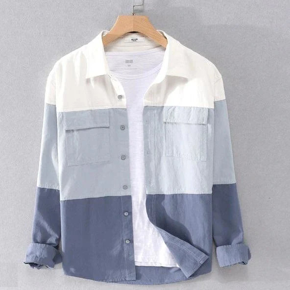 Gray patch work full sleeve shirt