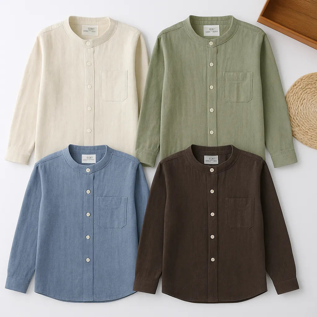 Men's Long Sleeve Linen Shirt (Pack of 4)